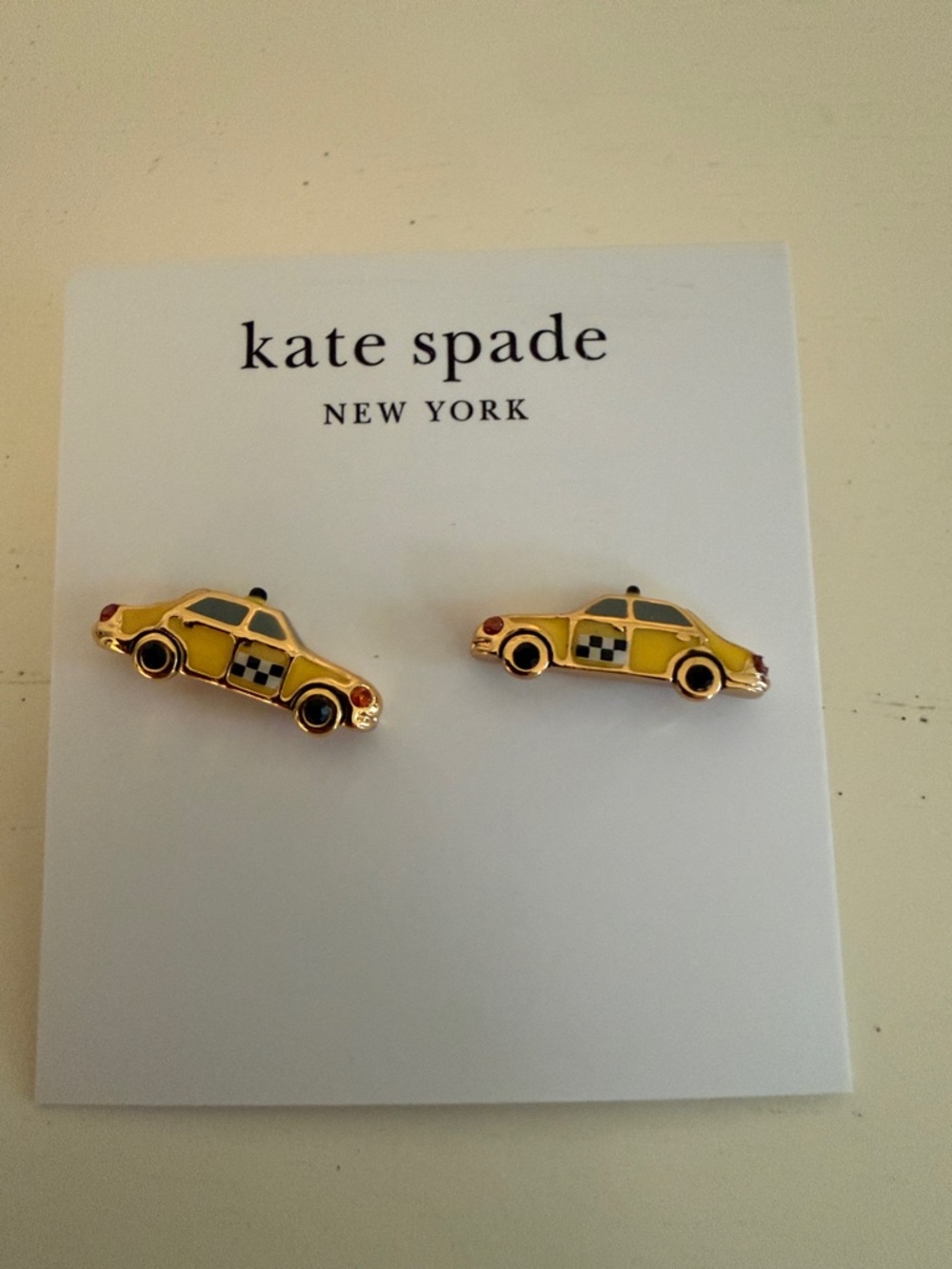 Kate Spade Yellow Taxi Car Stud Earrings